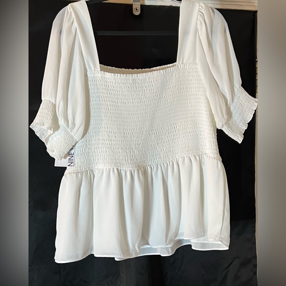 NWT white ribbed shirt Nine West - Picture 6 of 6